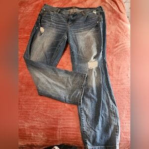 Womans Torrid Blue Distressed Jeans